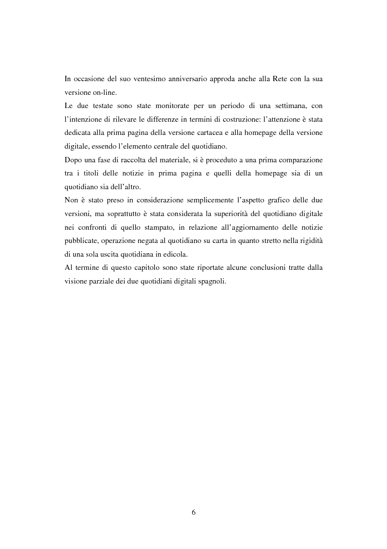 Anteprima della tesi: Quotidiani on-line in Spagna: analisi e confronti, Pagina 6