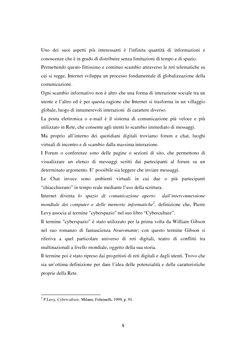 Anteprima della tesi: Quotidiani on-line in Spagna: analisi e confronti, Pagina 8