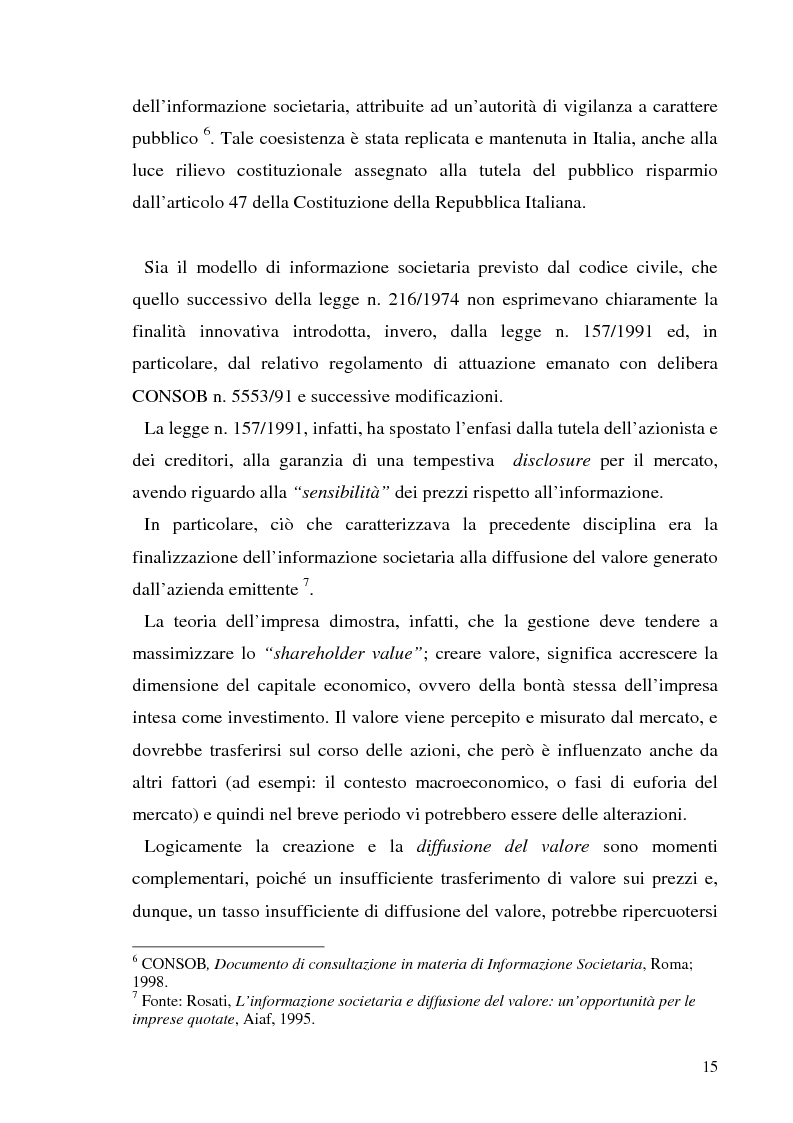 Anteprima della tesi: L'informazione societaria come veicolo del valore aziendale, Pagina 12