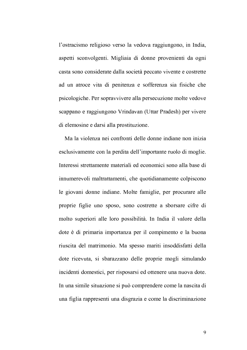 Anteprima della tesi: Ritualità e condizione sociale della donna in India, Pagina 5