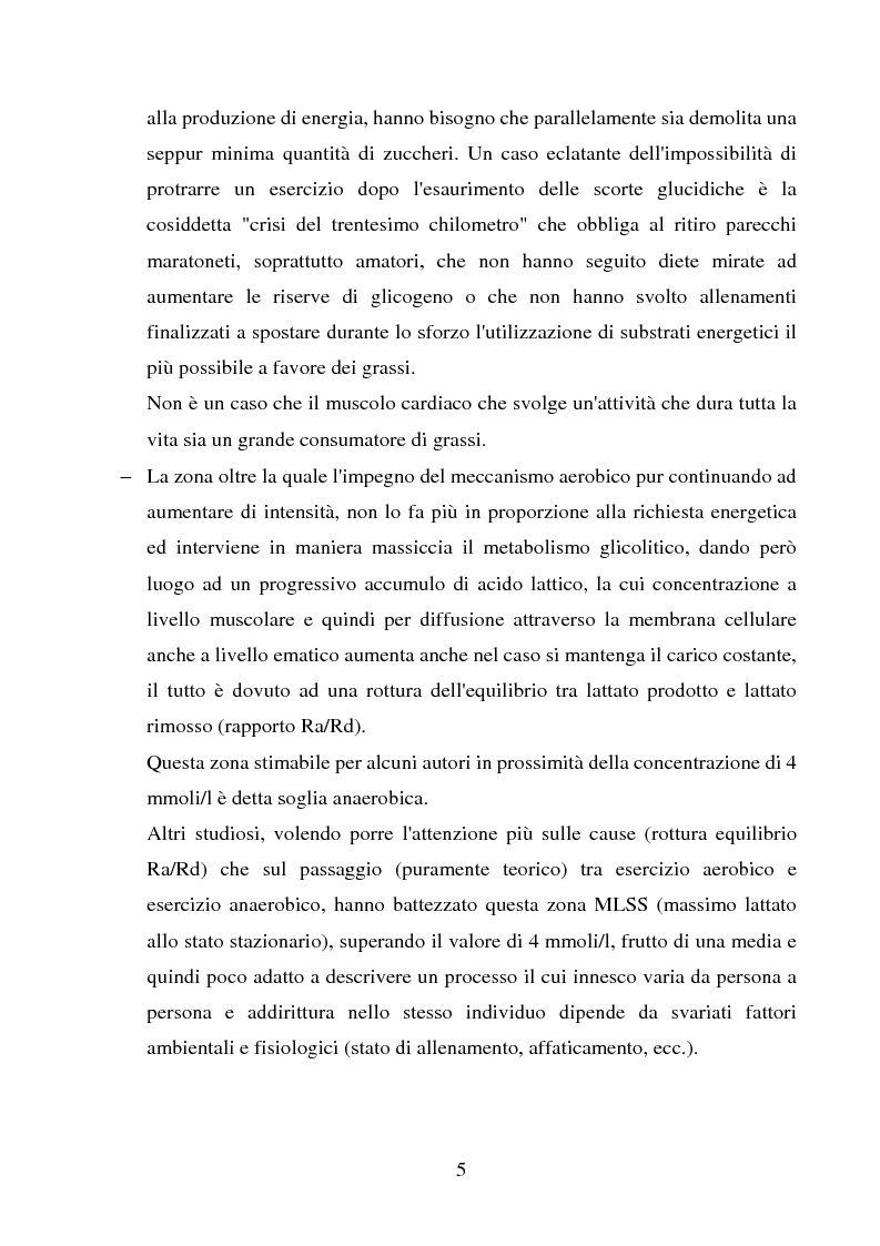 Anteprima della tesi: Il follow-up pluriennale delle caratteristiche fisiologiche in un soggetto in atletica leggera, Pagina 5