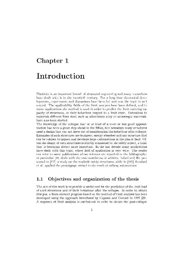 Anteprima della tesi: Post Critical Behaviour of Shells: a Sequential Limit Analysis Approach, Pagina 1