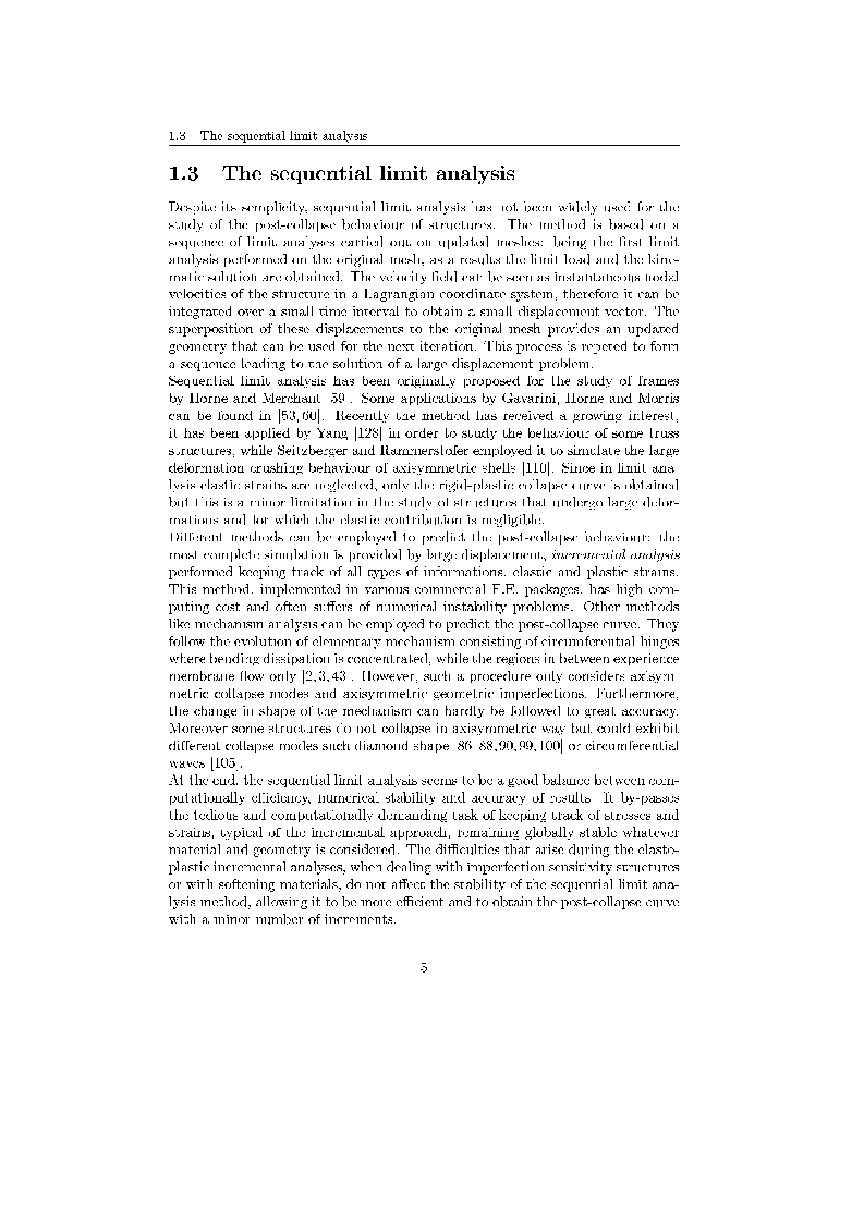 Anteprima della tesi: Post Critical Behaviour of Shells: a Sequential Limit Analysis Approach, Pagina 5