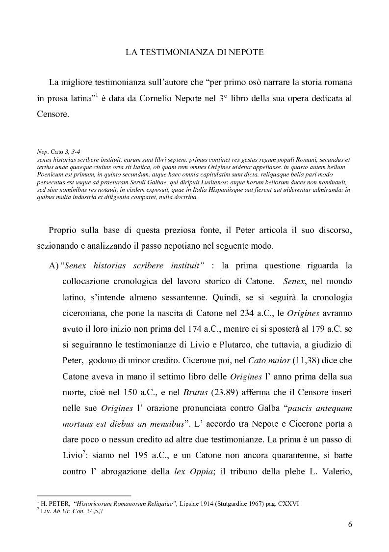 Anteprima della tesi: I libri I-IV delle Origines di Catone, Pagina 3