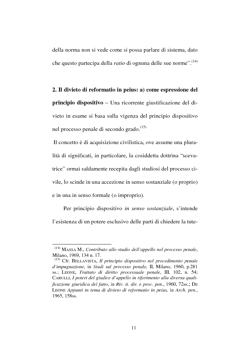 Anteprima della tesi: Il divieto di reformatio in peius nel processo penale, Pagina 11