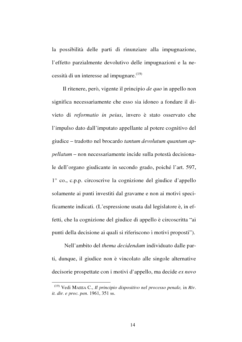 Anteprima della tesi: Il divieto di reformatio in peius nel processo penale, Pagina 14