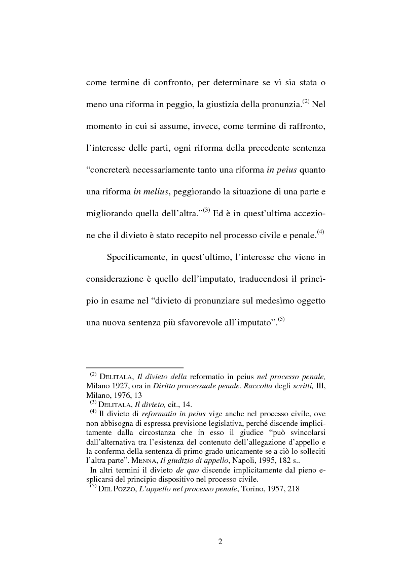 Anteprima della tesi: Il divieto di reformatio in peius nel processo penale, Pagina 2