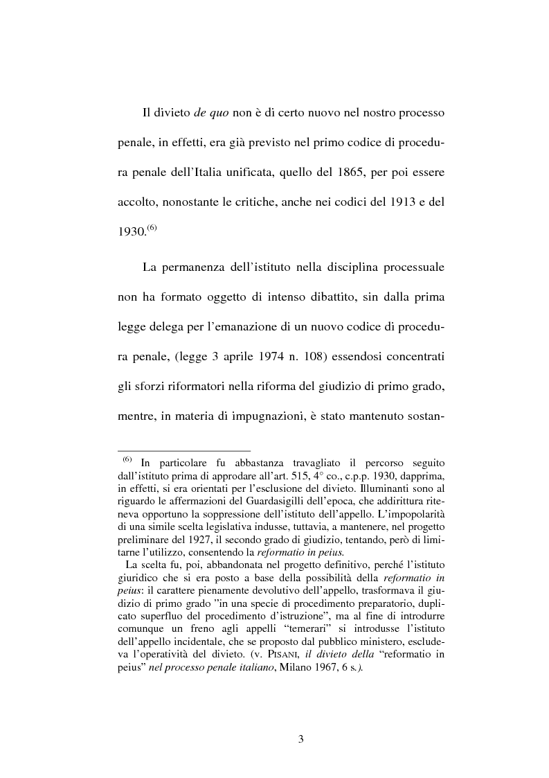 Anteprima della tesi: Il divieto di reformatio in peius nel processo penale, Pagina 3