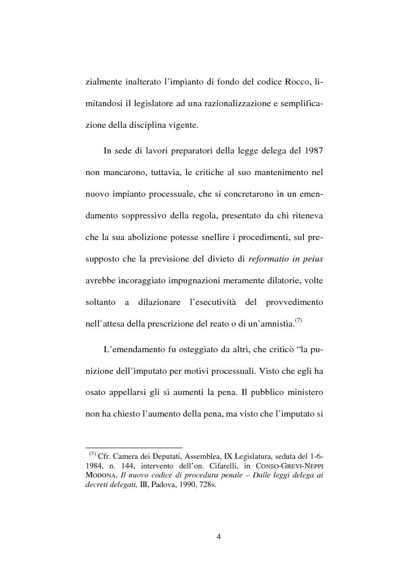 Anteprima della tesi: Il divieto di reformatio in peius nel processo penale, Pagina 4