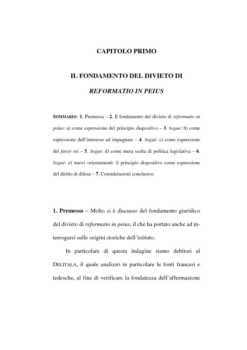 Anteprima della tesi: Il divieto di reformatio in peius nel processo penale, Pagina 7