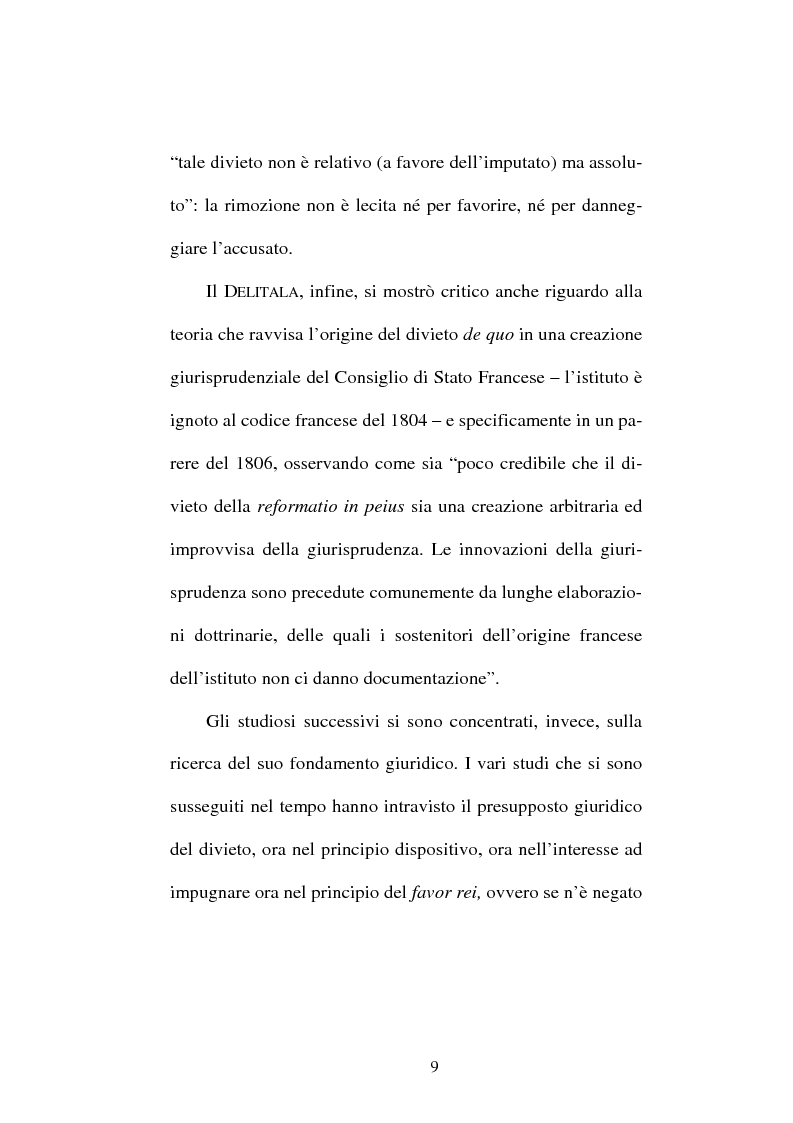 Anteprima della tesi: Il divieto di reformatio in peius nel processo penale, Pagina 9