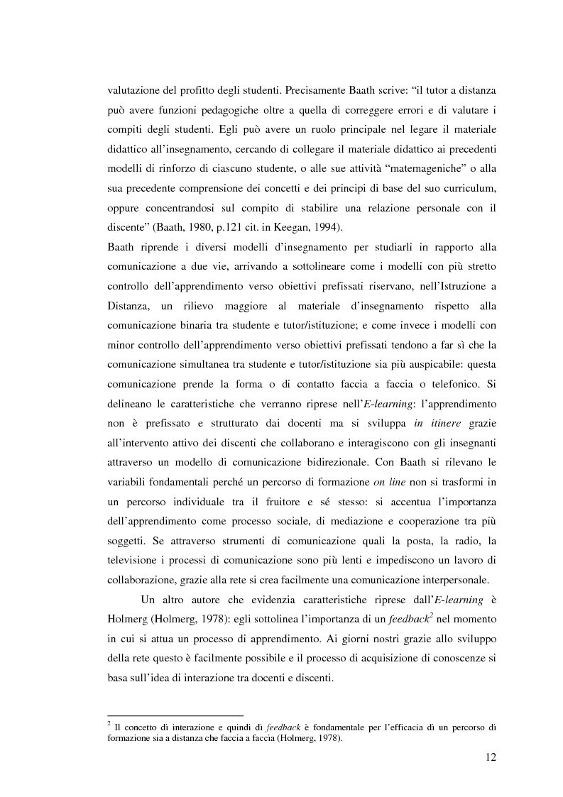 Anteprima della tesi: L'e-learning e i gruppi virtuali, Pagina 12