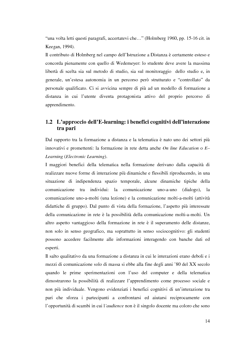 Anteprima della tesi: L'e-learning e i gruppi virtuali, Pagina 14