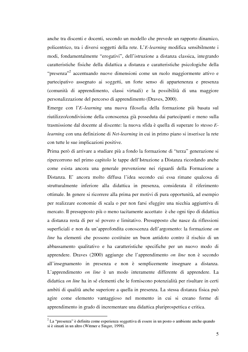 Anteprima della tesi: L'e-learning e i gruppi virtuali, Pagina 5