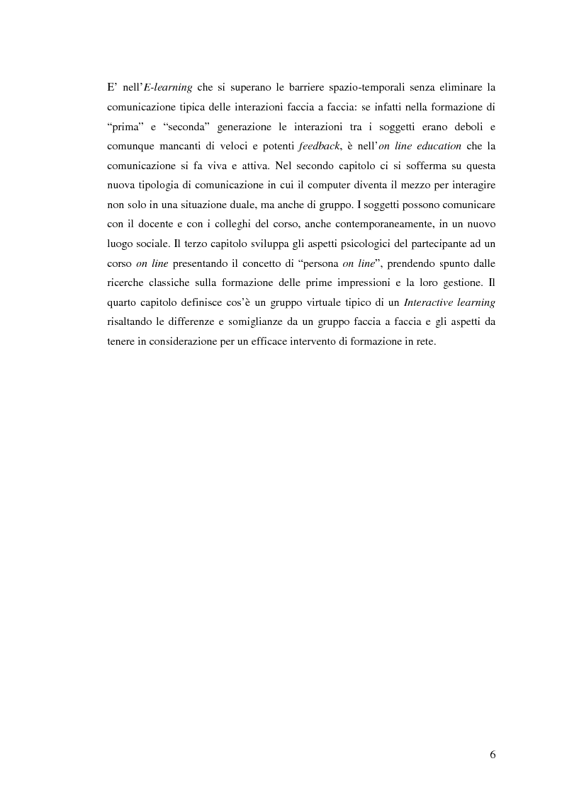 Anteprima della tesi: L'e-learning e i gruppi virtuali, Pagina 6