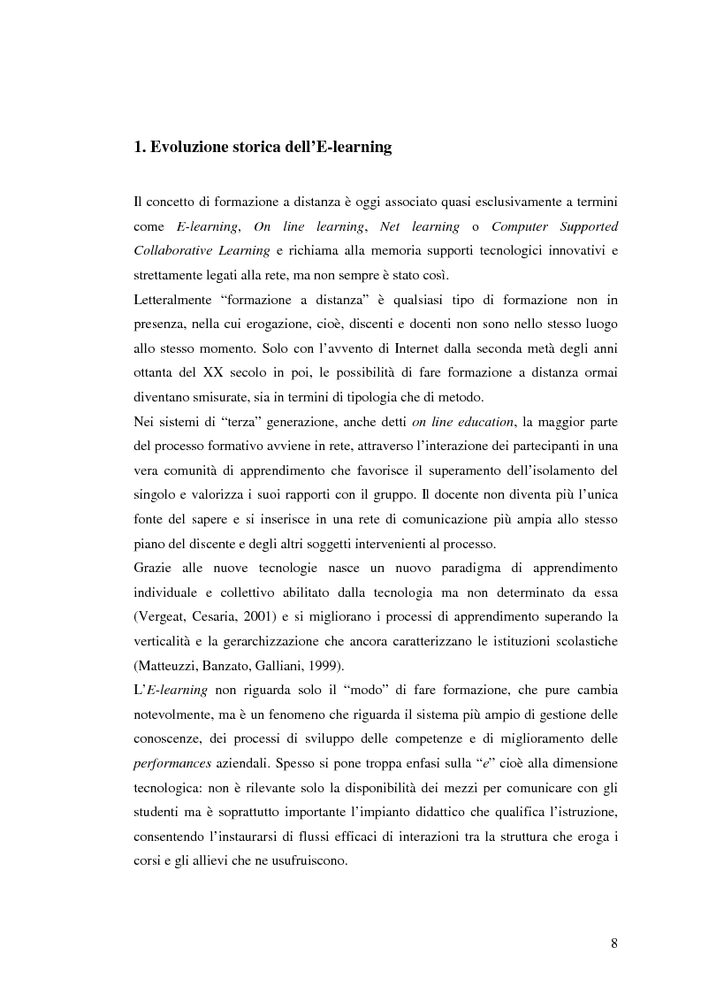 Anteprima della tesi: L'e-learning e i gruppi virtuali, Pagina 8