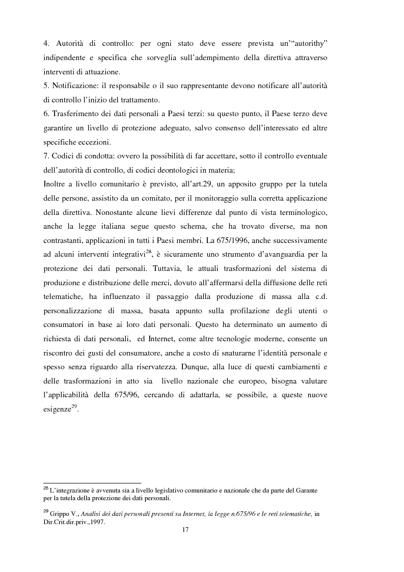 Anteprima della tesi: La tutela dei dati personali su Internet, Pagina 11