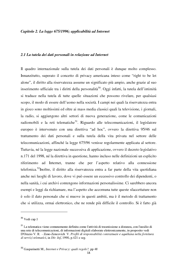 Anteprima della tesi: La tutela dei dati personali su Internet, Pagina 12