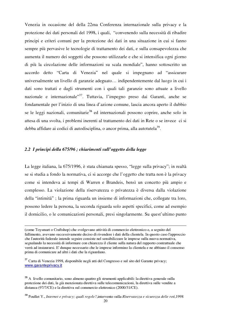Anteprima della tesi: La tutela dei dati personali su Internet, Pagina 14