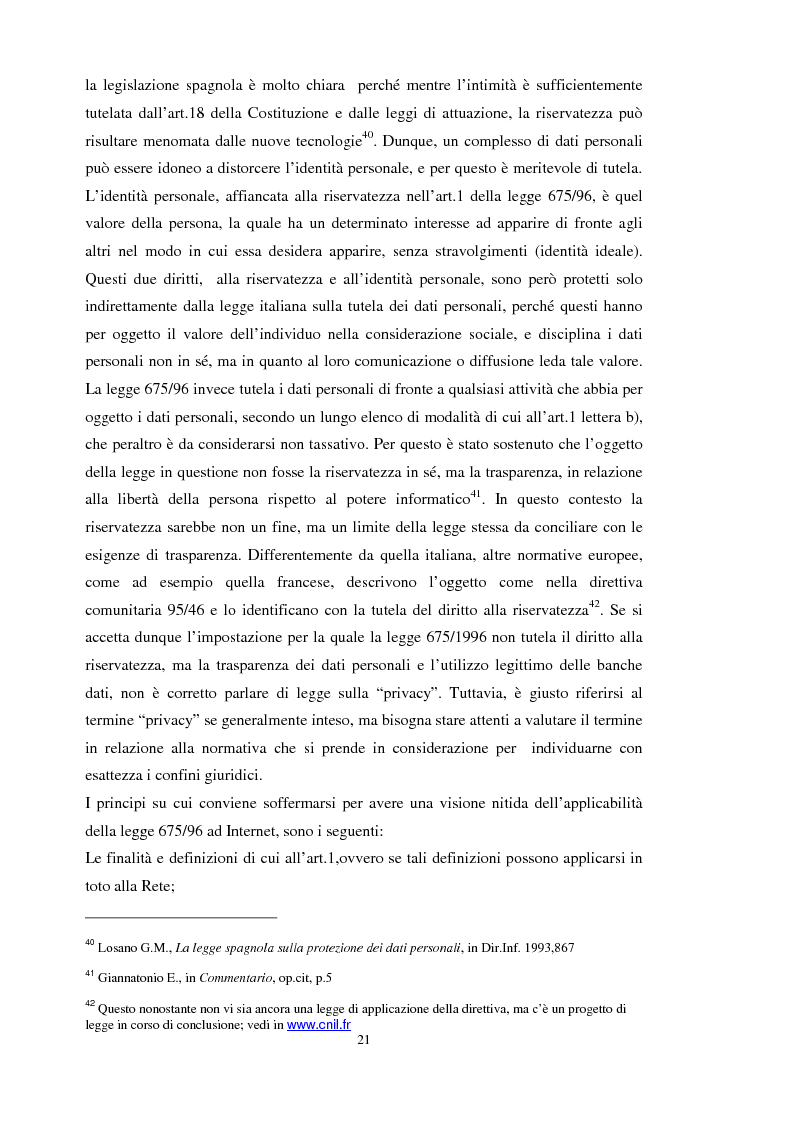 Anteprima della tesi: La tutela dei dati personali su Internet, Pagina 15