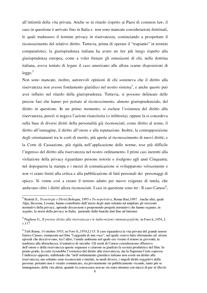 Anteprima della tesi: La tutela dei dati personali su Internet, Pagina 2