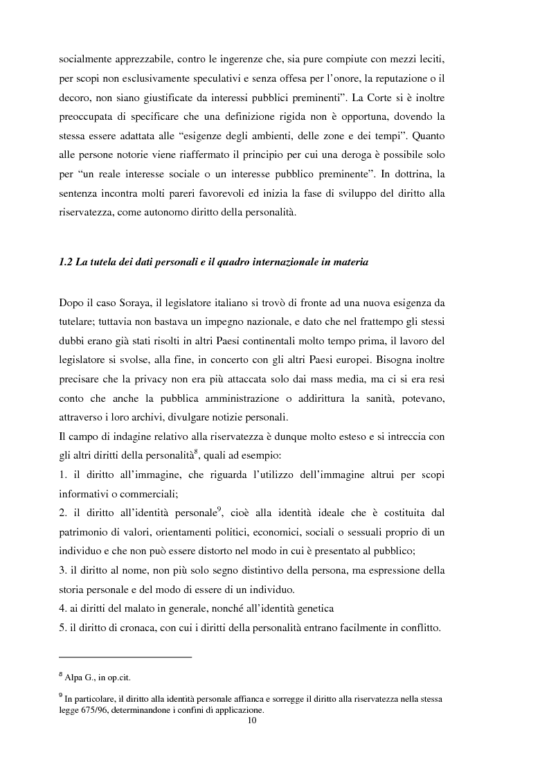 Anteprima della tesi: La tutela dei dati personali su Internet, Pagina 4