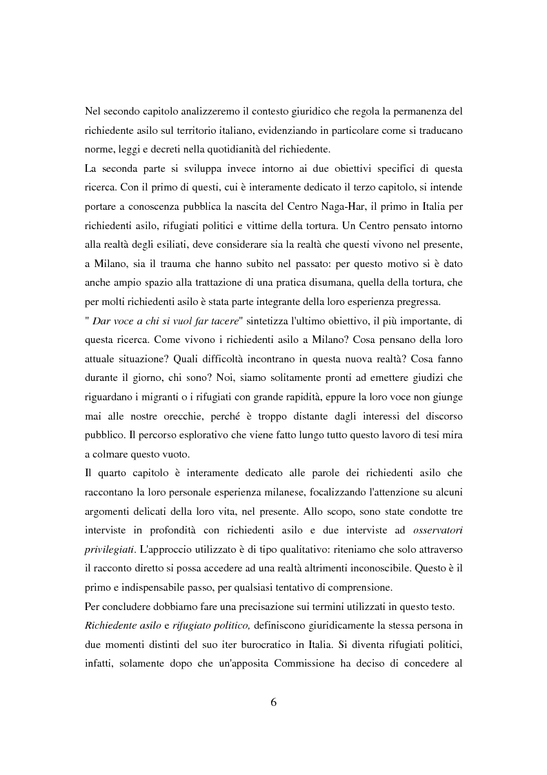 Anteprima della tesi: Il ponte spezzato. Richiedenti asilo politico a Milano tra società di arrivo e possibilità di socializzazione, Pagina 2