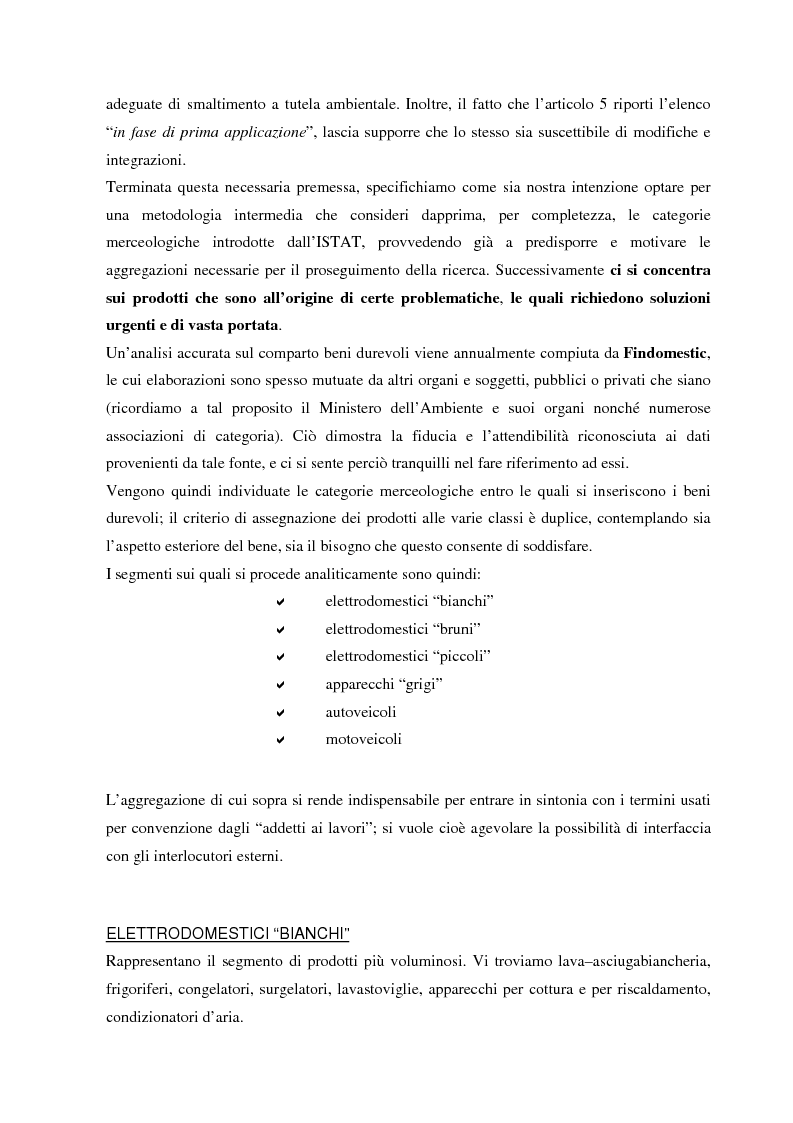 Anteprima della tesi: La gestione dei beni durevoli dismessi: creazione del sistema nazionale di raccolta, recupero e riciclaggio, Pagina 12
