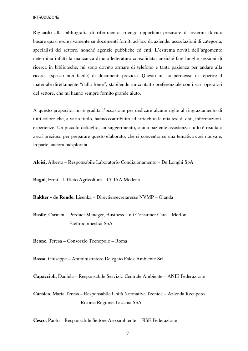 Anteprima della tesi: La gestione dei beni durevoli dismessi: creazione del sistema nazionale di raccolta, recupero e riciclaggio, Pagina 7