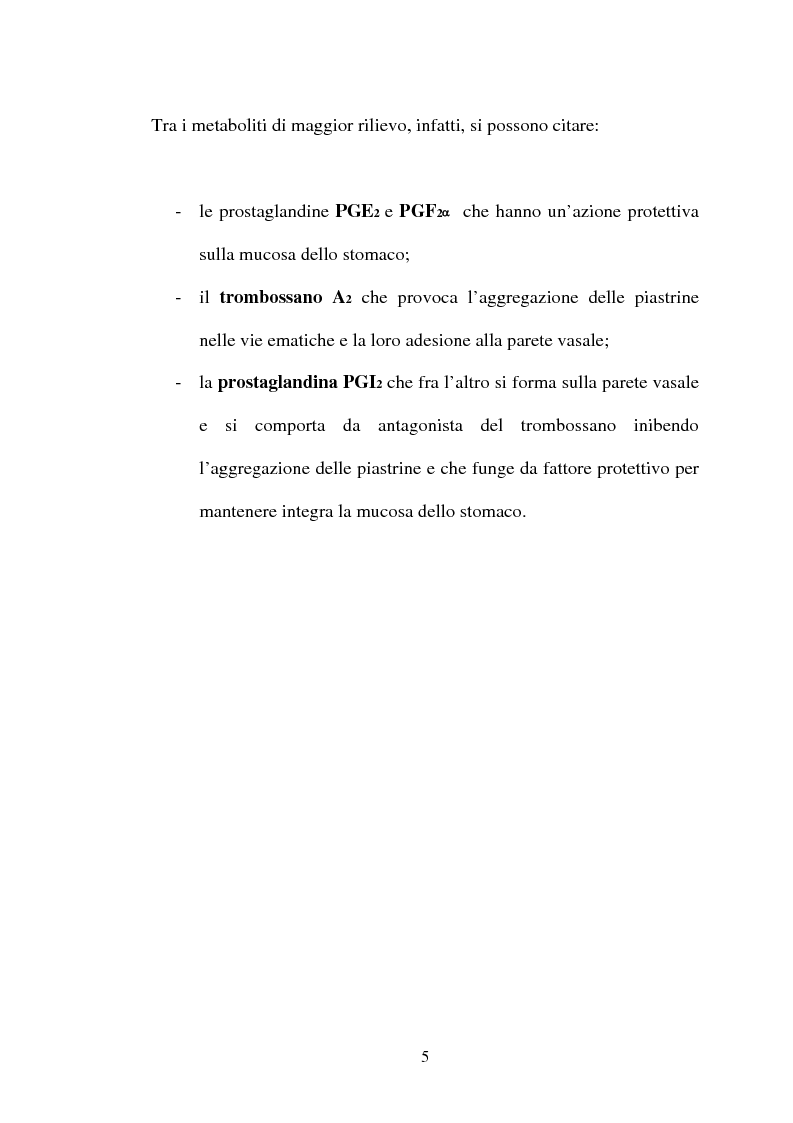 Anteprima della tesi: Aspetti farmacologici di due importanti inibitori delle COX-2: Celecoxib e Rofecoxib, Pagina 5