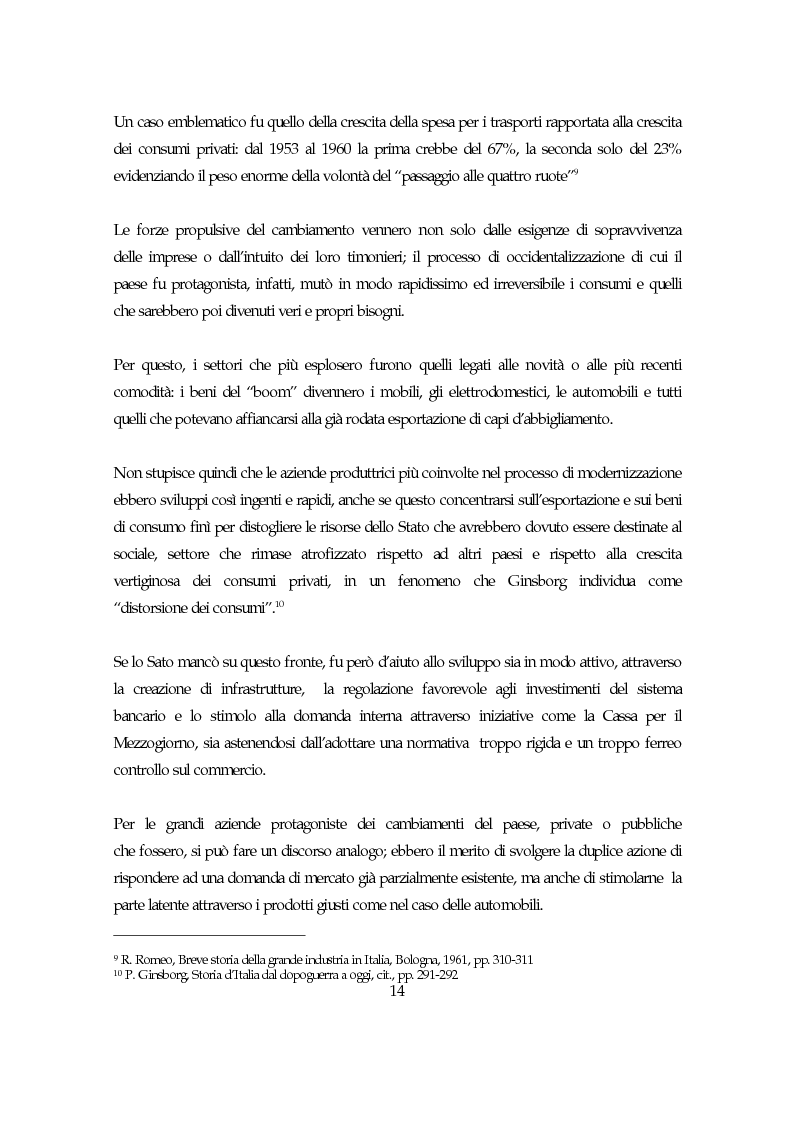 Anteprima della tesi: La società italiana e la Fiat negli anni della motorizzazione di massa, Pagina 12