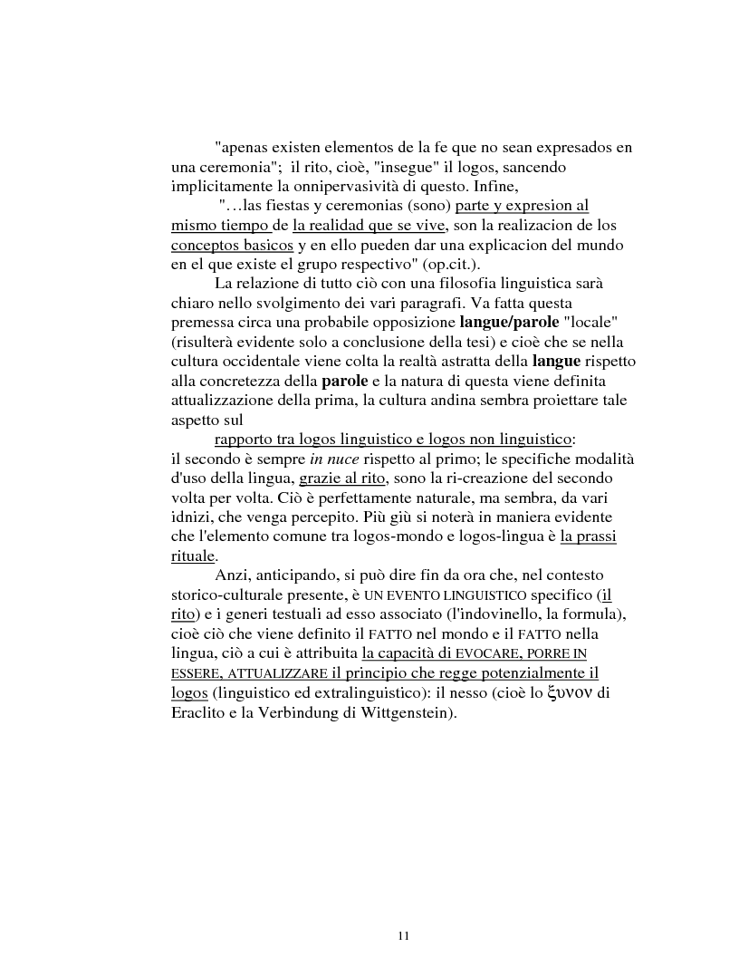Anteprima della tesi: I logonimi nella lingua quechua, Pagina 11