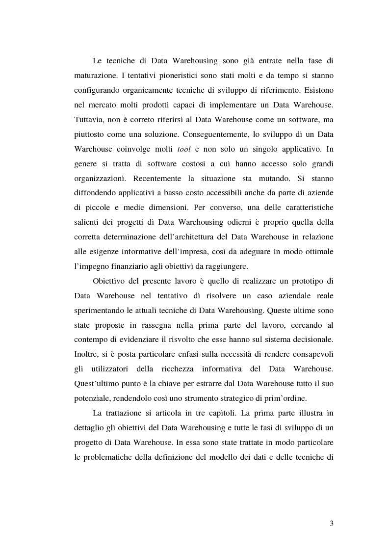 Anteprima della tesi: Strumenti per le decisioni aziendali: le tecniche di Data Warehousing, Pagina 3