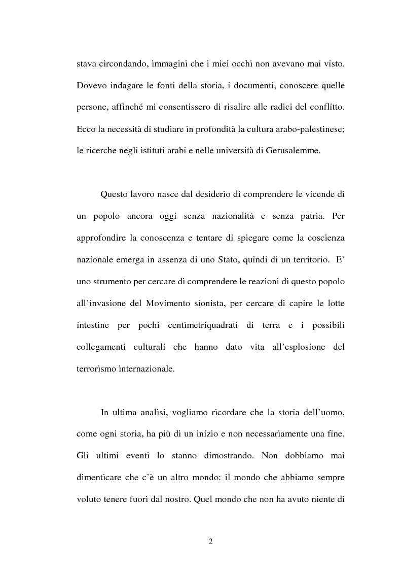 Anteprima della tesi: L'identità palestinese - La genesi di una coscienza nazionale, Pagina 2