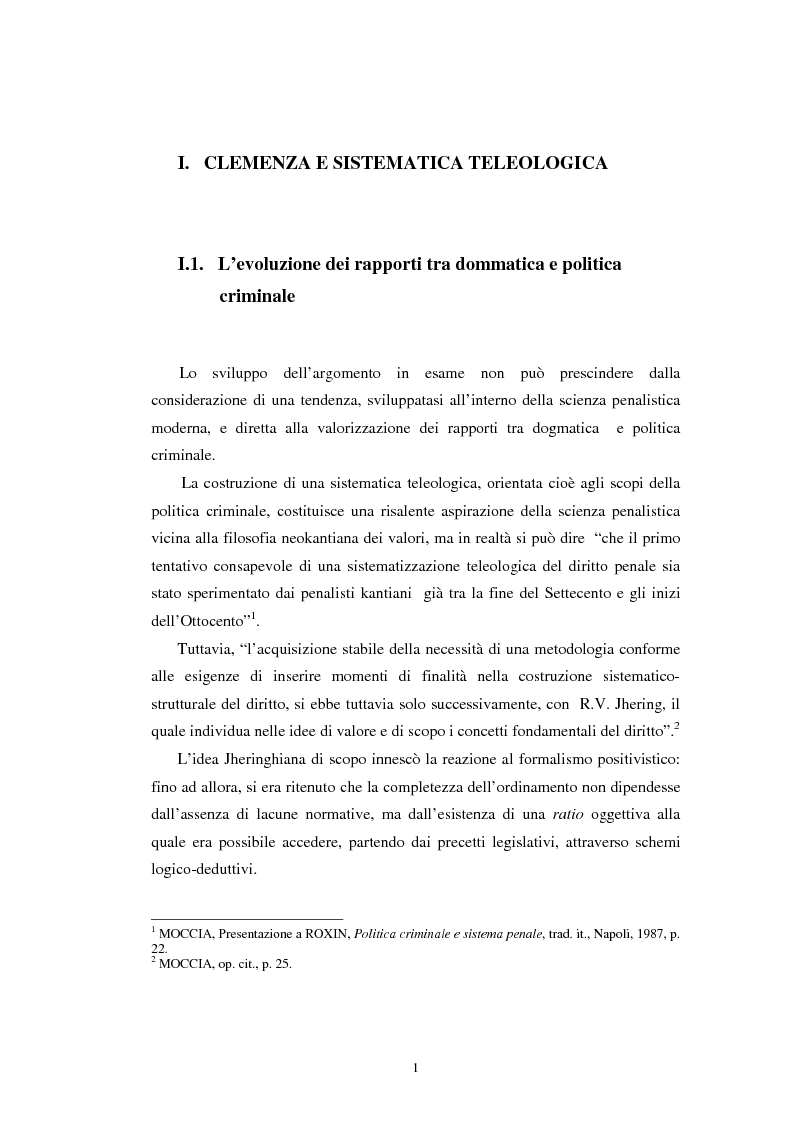 Anteprima della tesi: Istituti clemenziali in diritto penale: profili di legittimità costituzionale e di politica criminale, Pagina 6