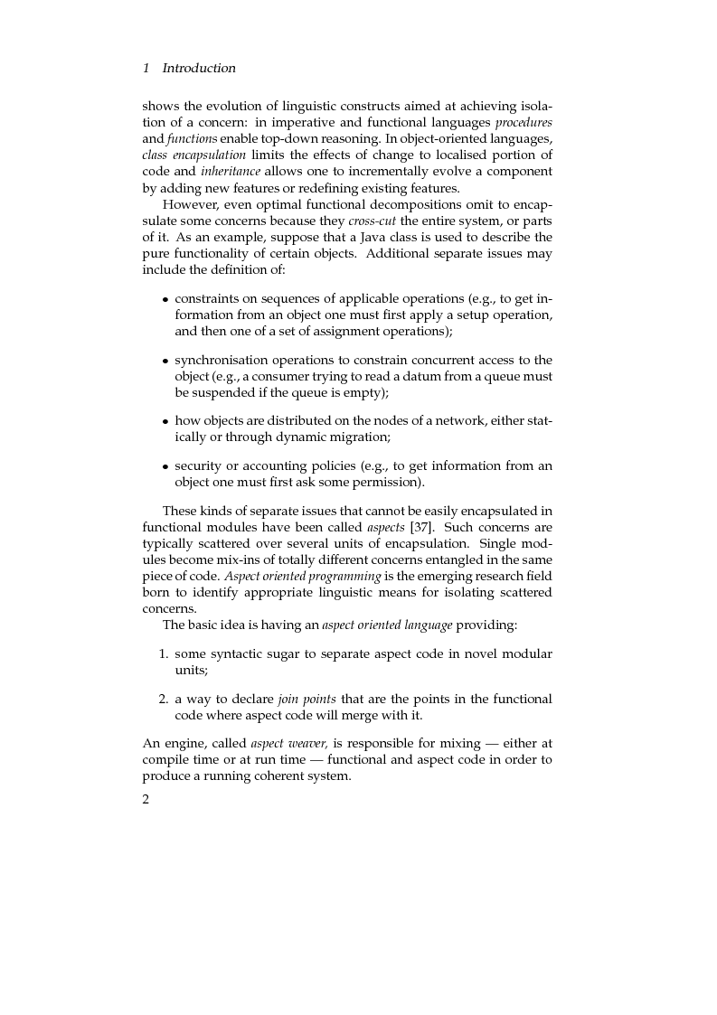 Anteprima della tesi: Towards Software Components for Non Functional Aspects, Pagina 2