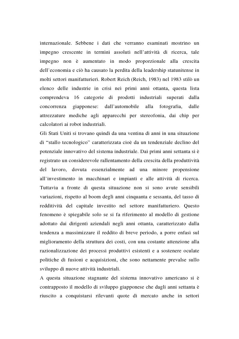 Anteprima della tesi: La ricerca e sviluppo industriale: situazione negli Stati Uniti, Pagina 2