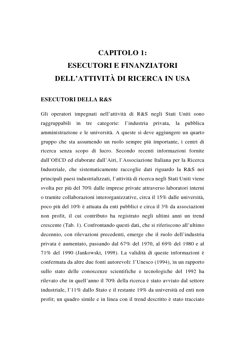 Anteprima della tesi: La ricerca e sviluppo industriale: situazione negli Stati Uniti, Pagina 4