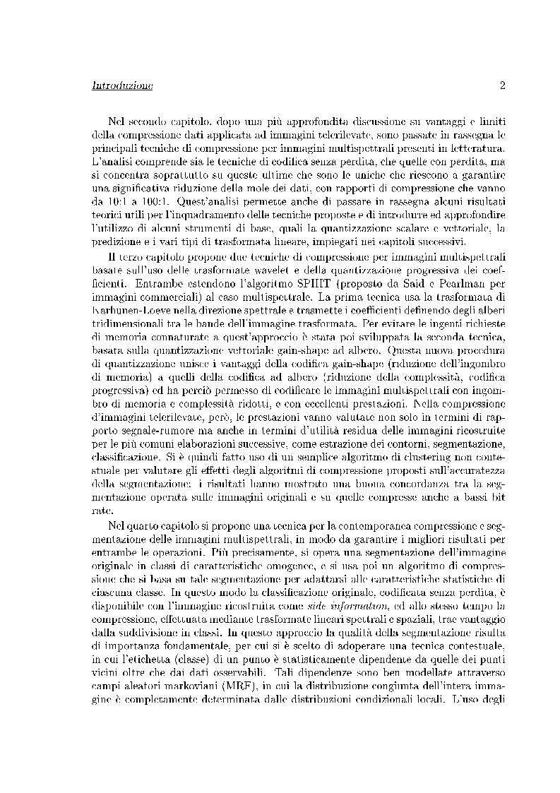 Anteprima della tesi: Compressione di immagini multispettrali, Pagina 2