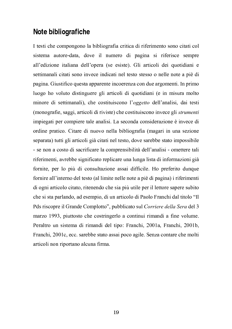 Anteprima della tesi: Complotto, congiura, cospirazione. L'uso politico delle teorie cospiratorie nei quotidiani italiani, Pagina 12