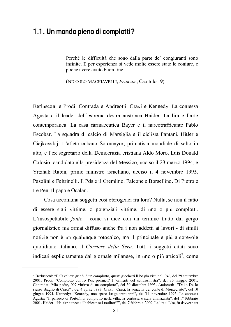 Anteprima della tesi: Complotto, congiura, cospirazione. L'uso politico delle teorie cospiratorie nei quotidiani italiani, Pagina 14