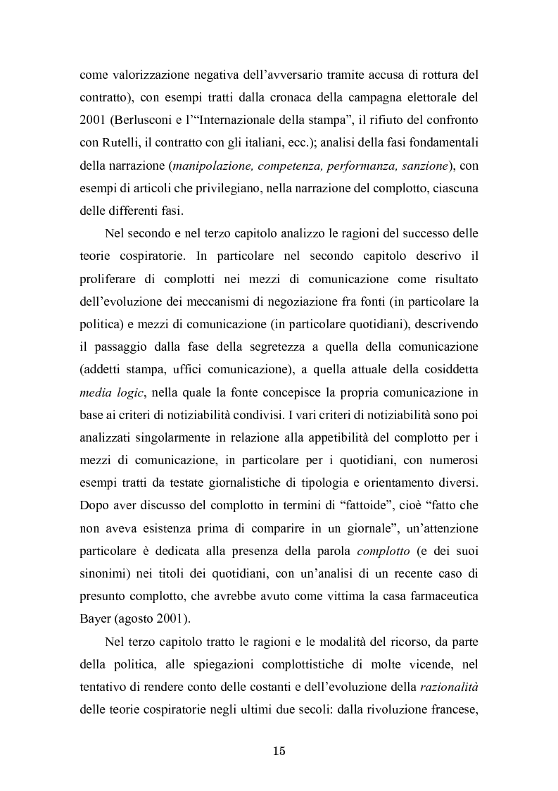 Anteprima della tesi: Complotto, congiura, cospirazione. L'uso politico delle teorie cospiratorie nei quotidiani italiani, Pagina 8