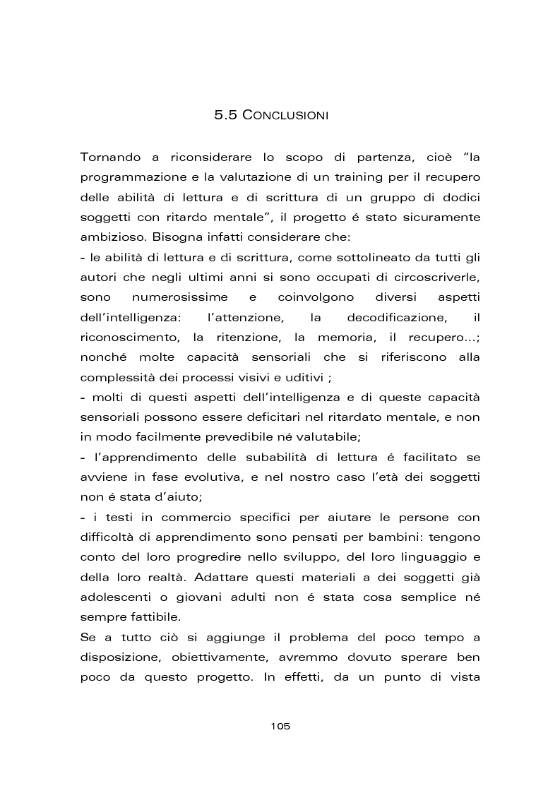 Anteprima della tesi: Risultati di un trattamento per il miglioramento delle abilità di lettura e di scrittura in soggetti con ritardo mentale, Pagina 11