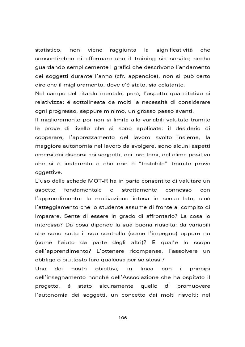 Anteprima della tesi: Risultati di un trattamento per il miglioramento delle abilità di lettura e di scrittura in soggetti con ritardo mentale, Pagina 12