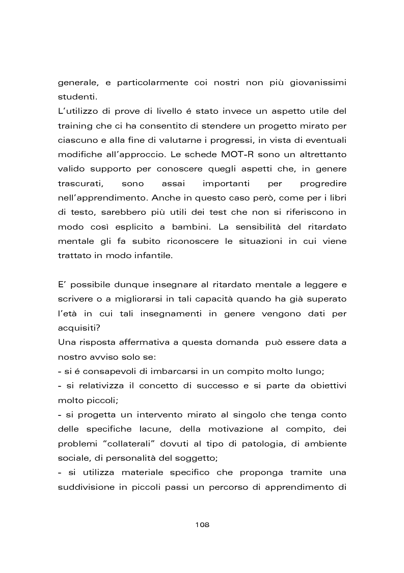 Anteprima della tesi: Risultati di un trattamento per il miglioramento delle abilità di lettura e di scrittura in soggetti con ritardo mentale, Pagina 14