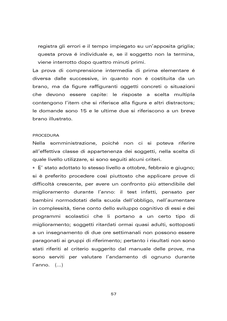 Anteprima della tesi: Risultati di un trattamento per il miglioramento delle abilità di lettura e di scrittura in soggetti con ritardo mentale, Pagina 7