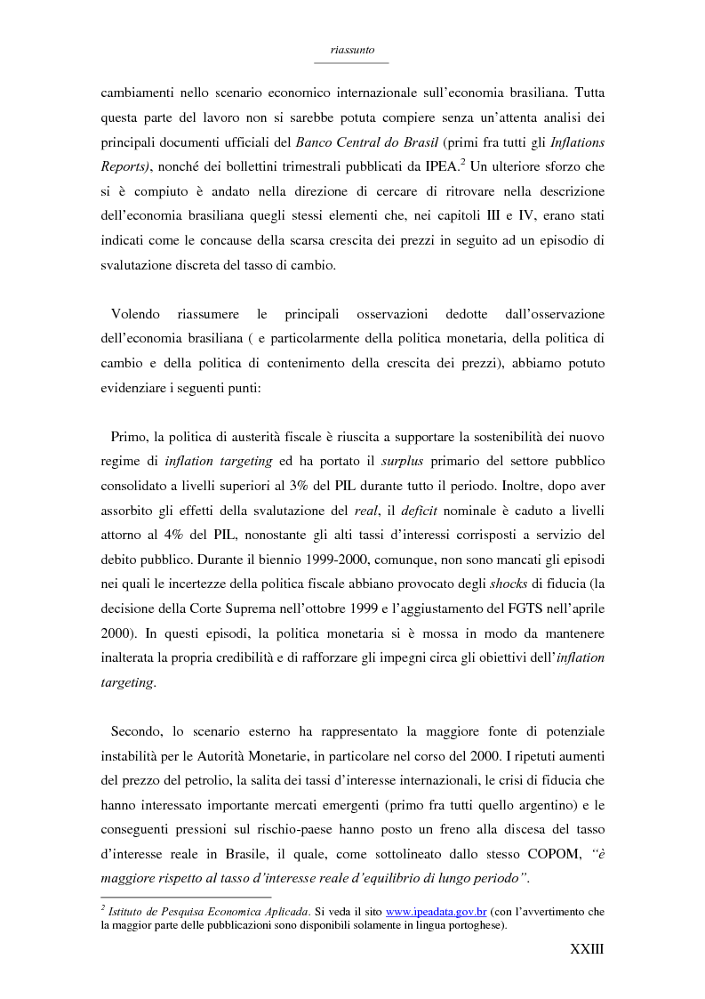 Anteprima della tesi: Un modello per l'analisi delle crisi in un currency peg: il caso brasiliano, Pagina 21