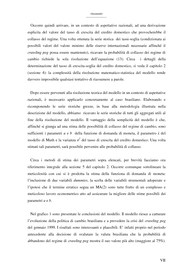 Anteprima della tesi: Un modello per l'analisi delle crisi in un currency peg: il caso brasiliano, Pagina 5