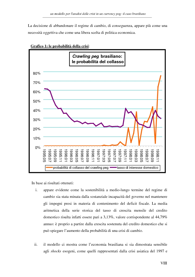 Anteprima della tesi: Un modello per l'analisi delle crisi in un currency peg: il caso brasiliano, Pagina 6