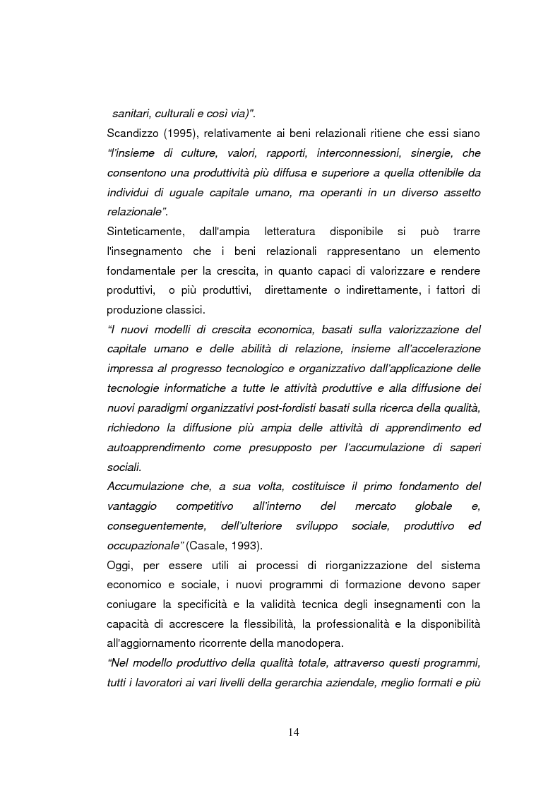 Anteprima della tesi: Economia dell'apprendimento e socializzazione al lavoro: un caso di deindustrializzazione, Pagina 11